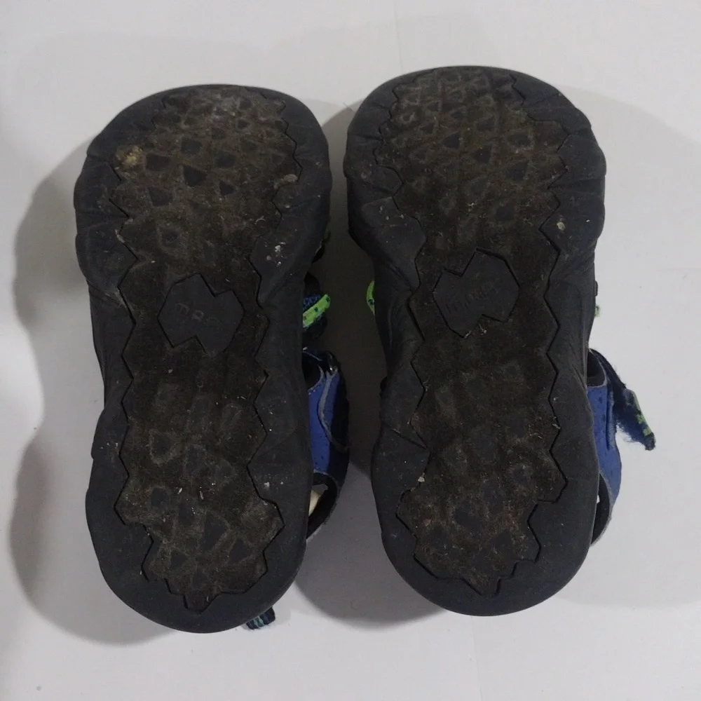 M.A.P. Emmons Boys Blue & Green Outdoor Fisherman Sandals - Size 2, Gd Condition